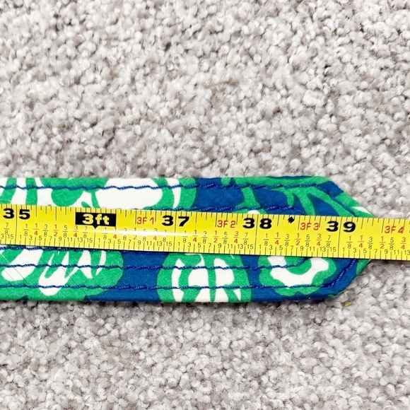 J.CREW Green & Blue Floral Belt Bamboo Buckle Beachy Coastal Size Small/Medium - Picture 6 of 8